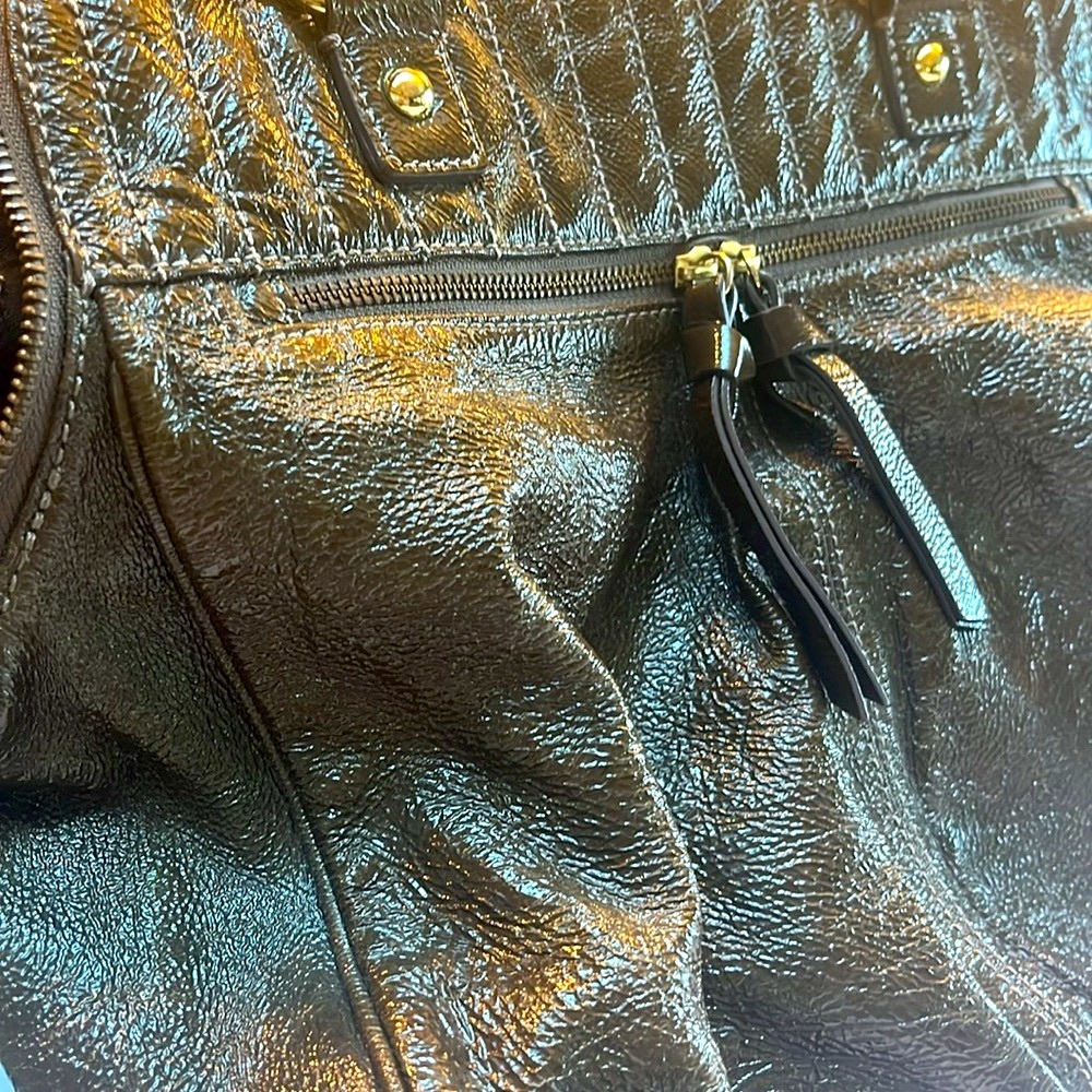 J Crew Dark Brown Patent Leather Tote - Picture 9 of 16
